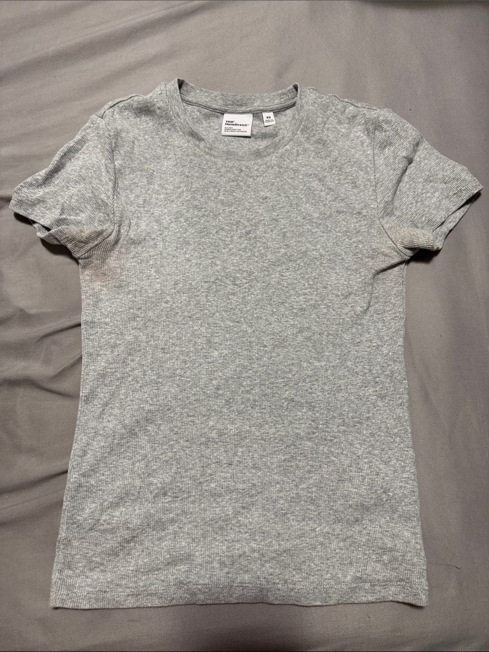 Aritzia Heather Gray Short Sleeve Ribbed Tee